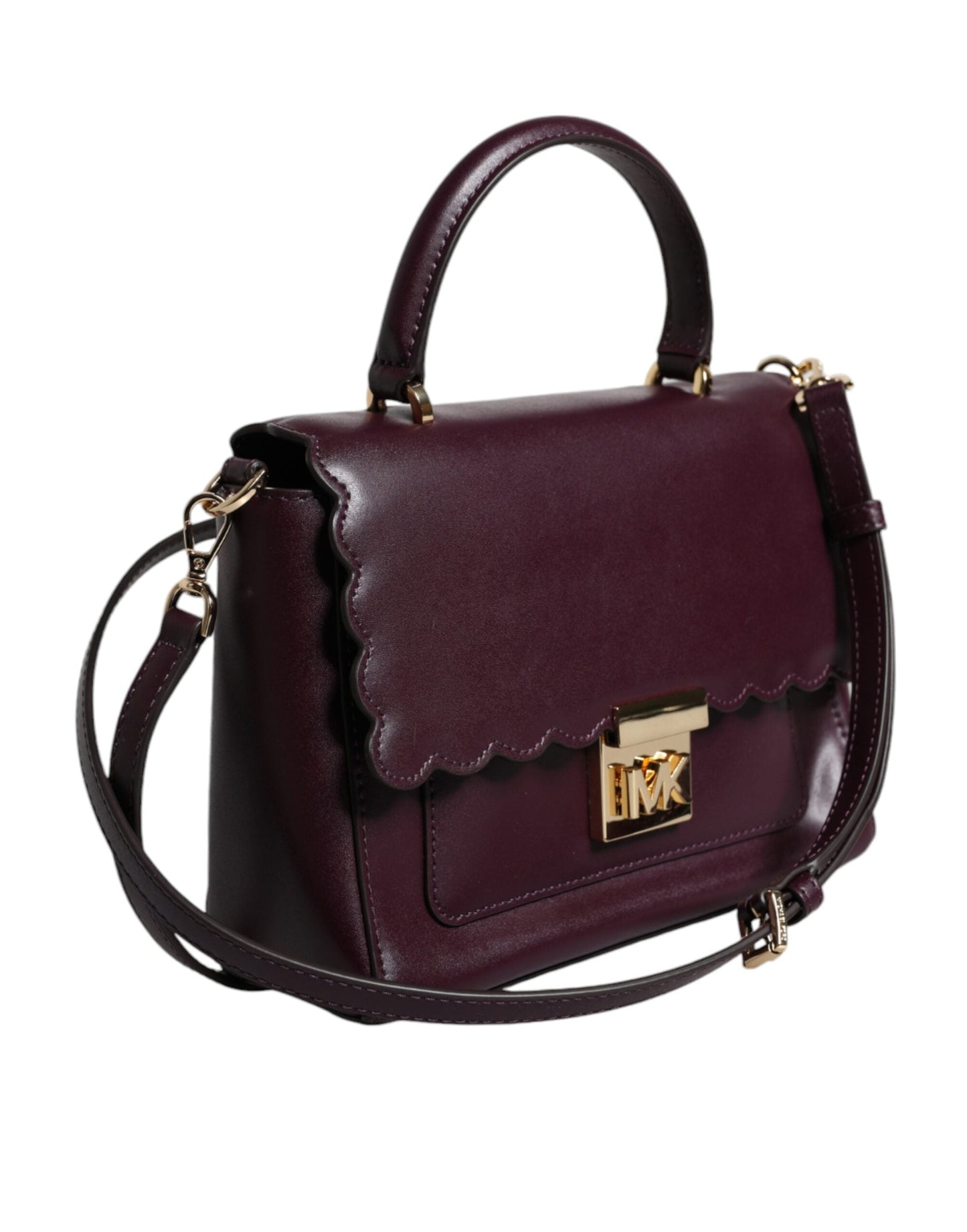 Purple leather logo plaque crossbody mindy bag