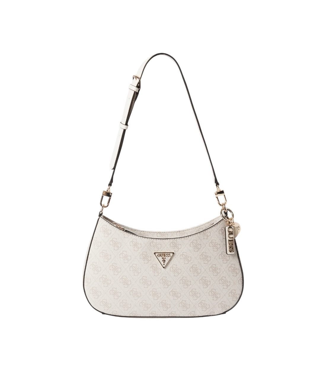 Beige noelle handbag with label application
