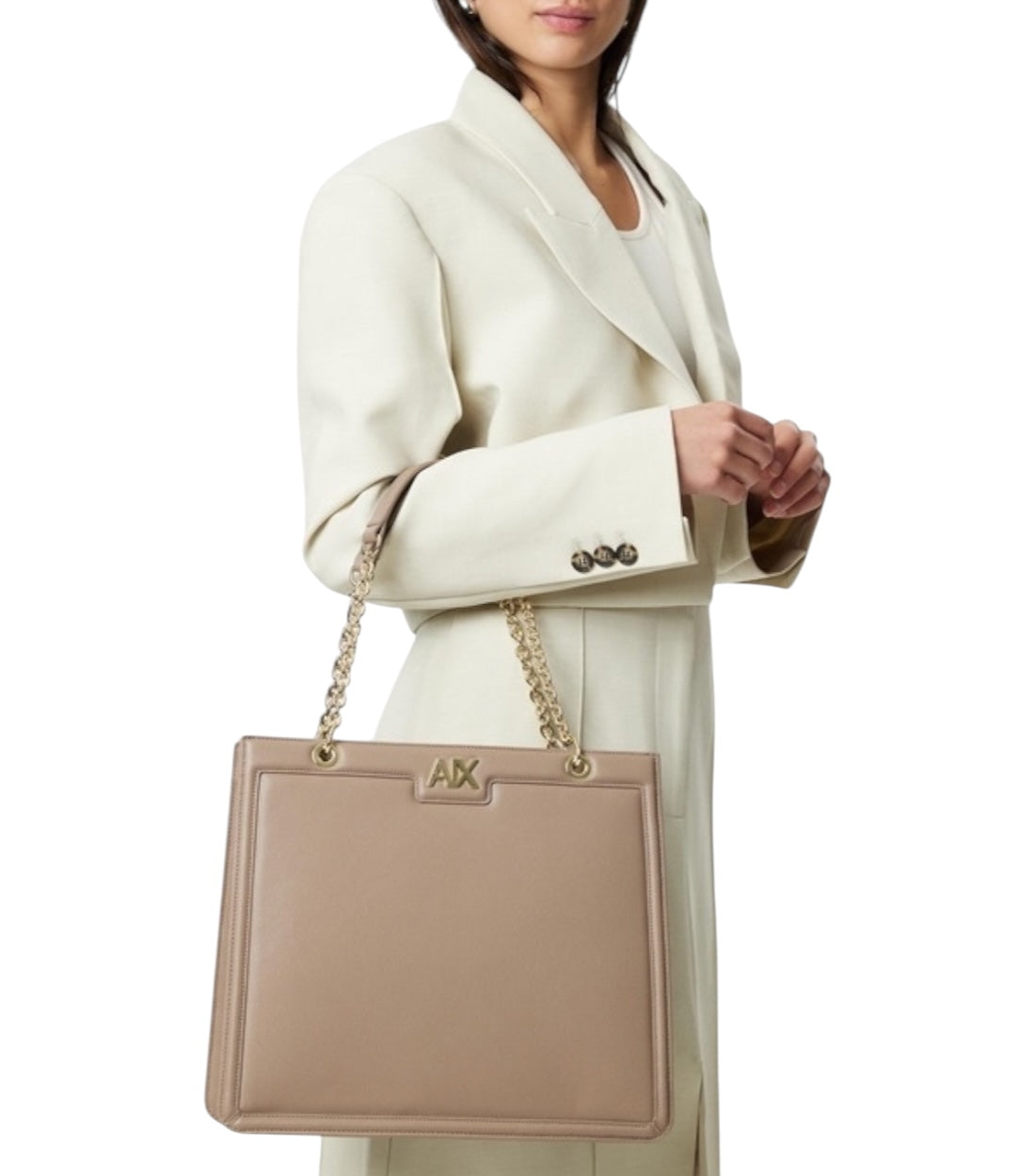 Beige madison tote bag
