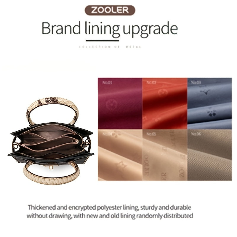 Luxe Schoudertas – Slangenprint design with gold details