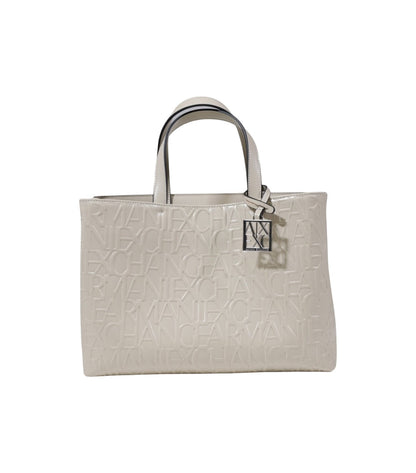Beige leren shopper handtas