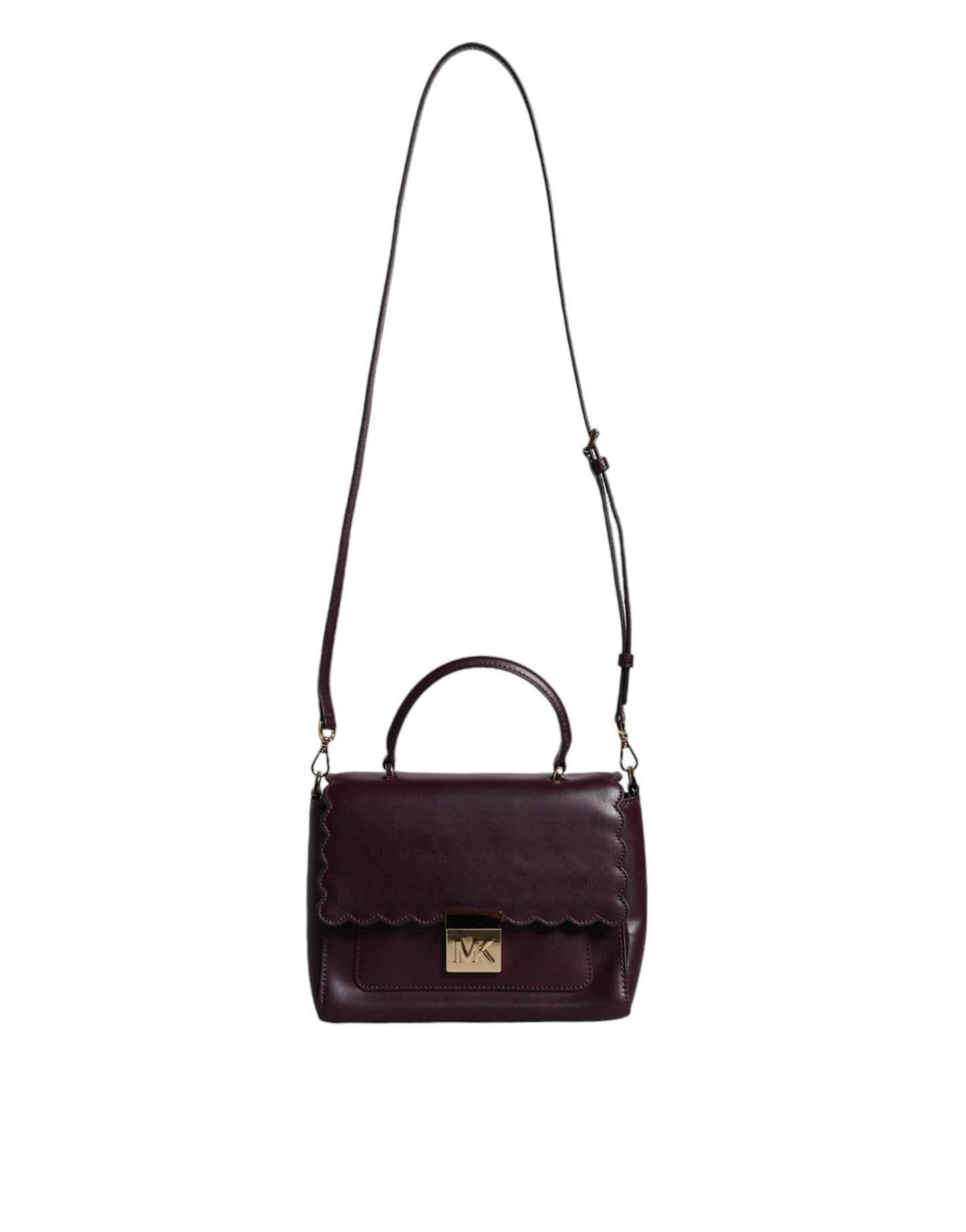 Purple leather logo plaque crossbody mindy bag