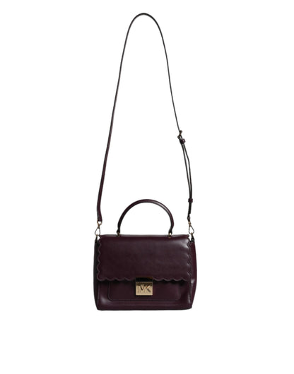 Purple leather logo plaque crossbody mindy bag