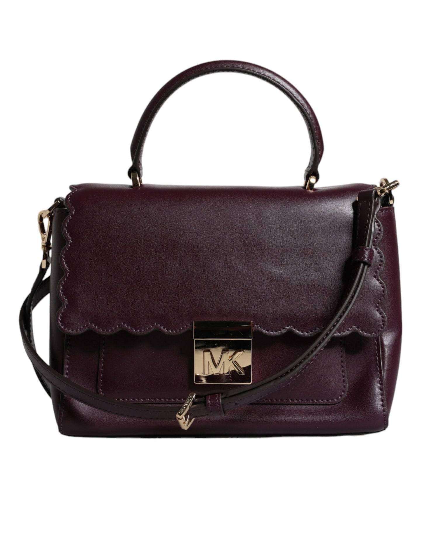 Purple leather logo plaque crossbody mindy bag