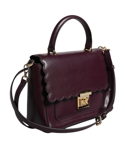 Purple leather logo plaque crossbody mindy bag