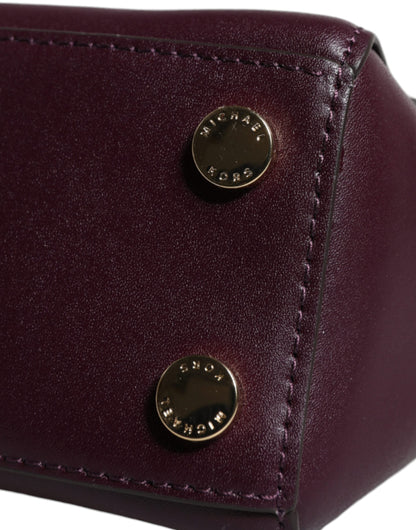 Purple leather logo plaque crossbody mindy bag