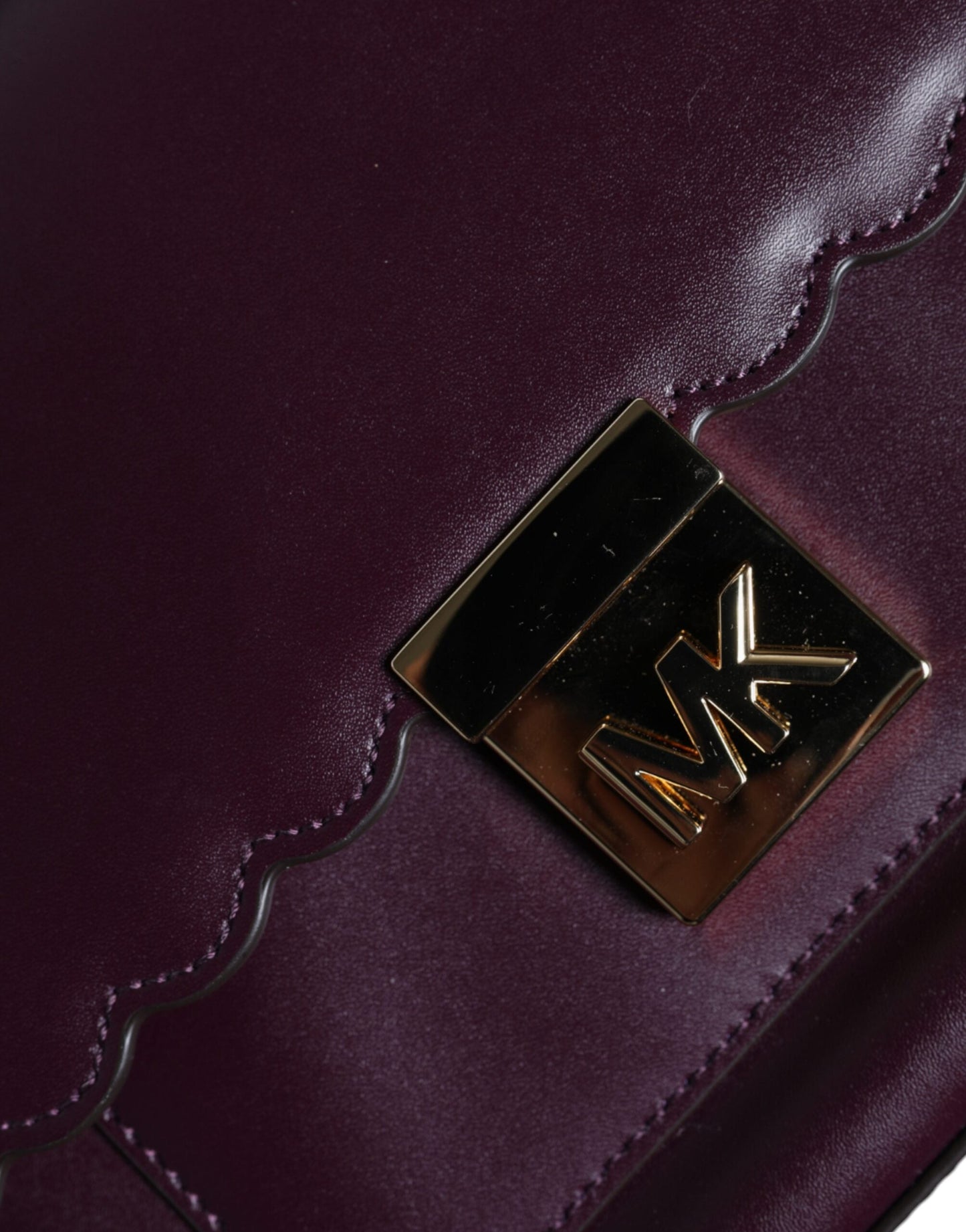 Purple leather logo plaque crossbody mindy bag